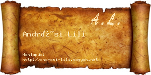 Andrási Lili névjegykártya